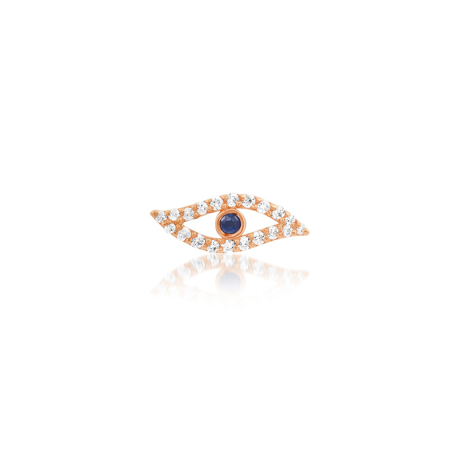 SINGLE EVIL EYE SAPPHIRE STUD EARRING