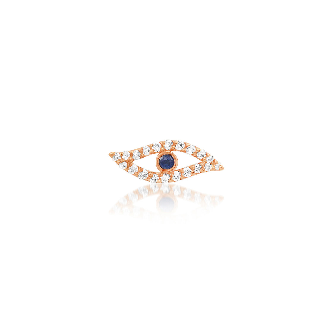 SINGLE EVIL EYE SAPPHIRE STUD EARRING