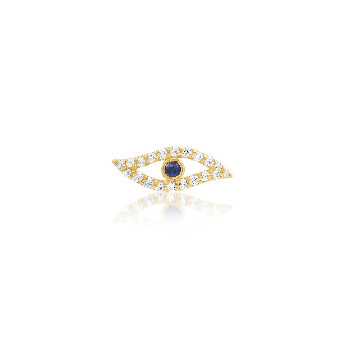 SINGLE EVIL EYE SAPPHIRE STUD EARRING