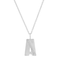 BRUSHED GOLD DIAMOND INITIAL PENDANT