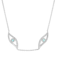 DOUBLE EVIL EYE PARAIBA NECKLACE