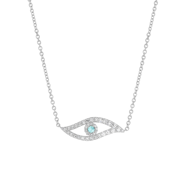 SINGLE EVIL EYE PARAIBA NECKLACE