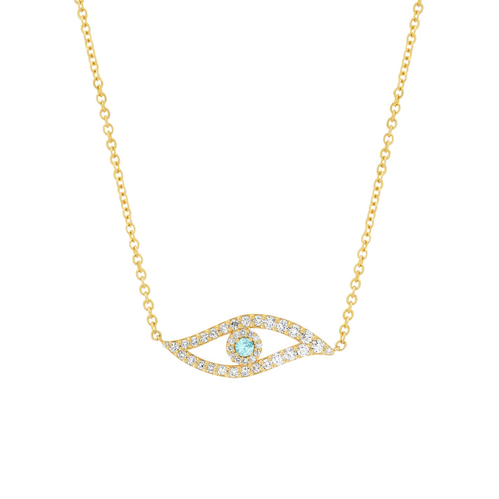 SINGLE EVIL EYE PARAIBA NECKLACE