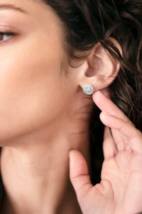 Thumbnail for CLASSICS DOUBLE HALO DIAMOND STUD EARRINGS
