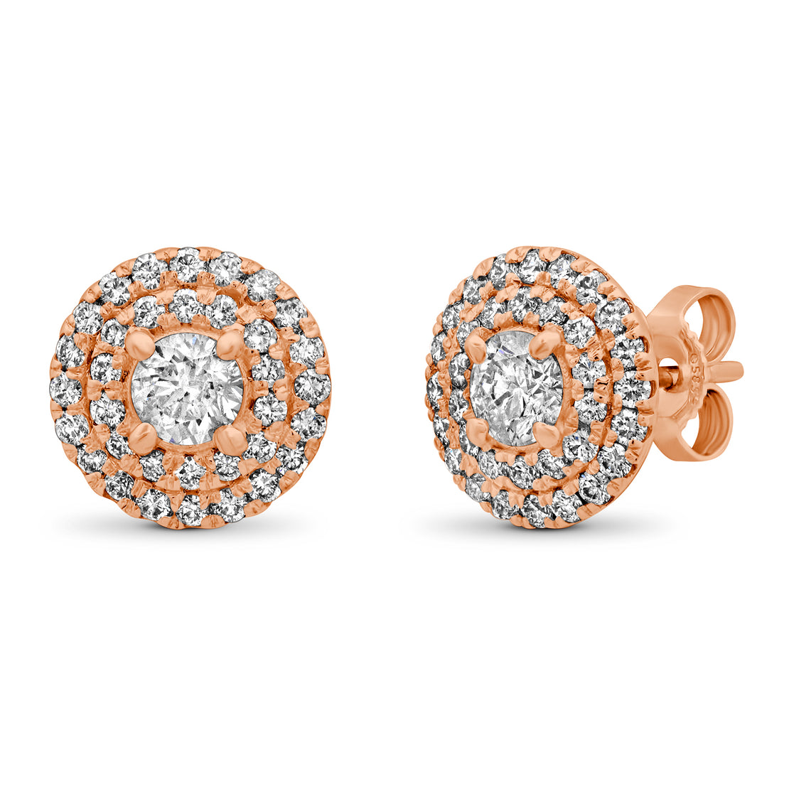 CLASSICS DOUBLE HALO DIAMOND STUD EARRINGS