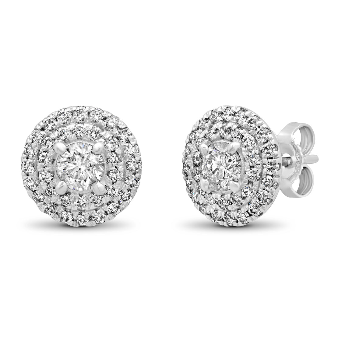 CLASSICS DOUBLE HALO DIAMOND STUD EARRINGS