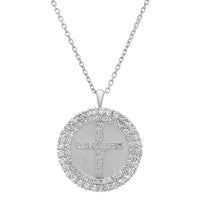 DOUBLE HALO DIAMOND CROSS PENDANT